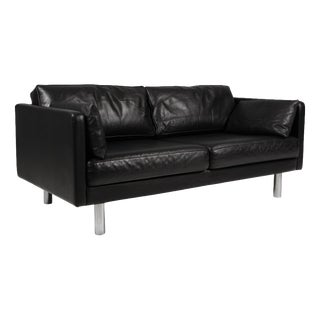 Model 220 2,5-Seater Sofa in Black Leather by Erik Jørgensen For Sale