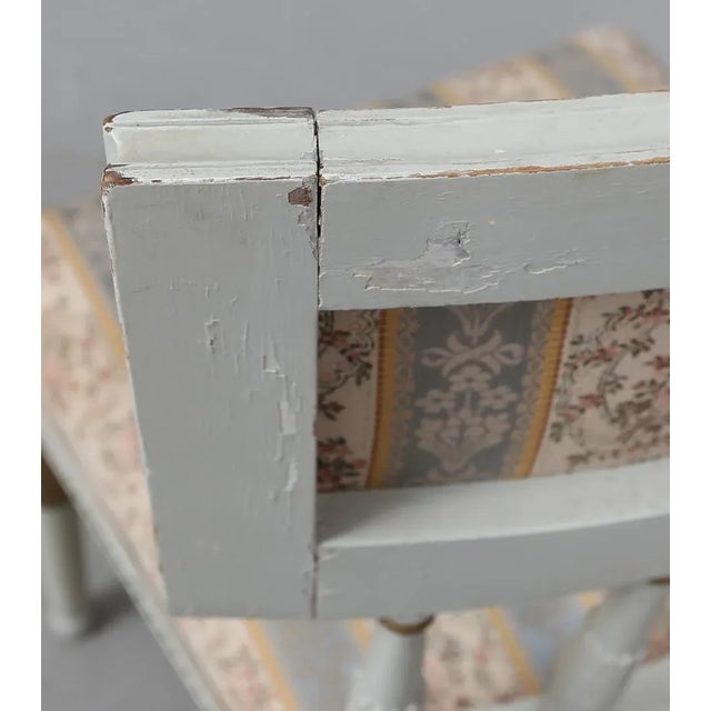 19th Century Grey Swedish Gustavian Pinewood Dining Chairs- Set of 6 For Sale In West Palm - Image 6 of 13