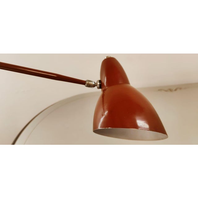 Maroon Study Table Lamp with Clamp and Ignition at the Base For Sale - Image 8 of 13