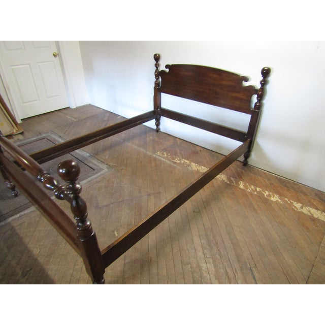 Traditional Harden Full Size Solid Cherry Cannonball Bed For Sale - Image 3 of 7