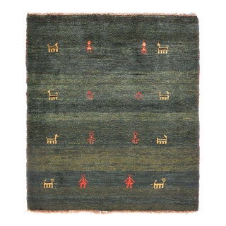 Vintage Persian Gabbeh Rug 4'3'' X 4'9'' For Sale