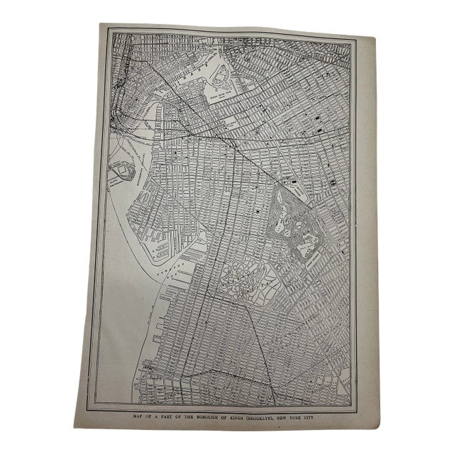 Antique 1920s Brooklyn New York City Map For Sale