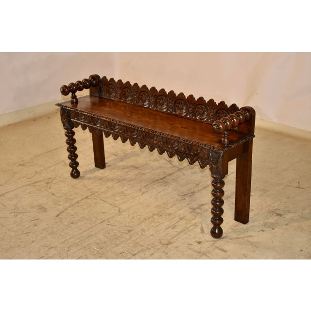 Brown 19th Century Carved Oak Window Seat For Sale - Image 8 of 9