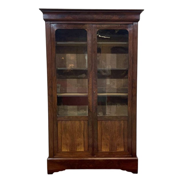 Louis Philippe Mahogany Bookcase, 1800s For Sale