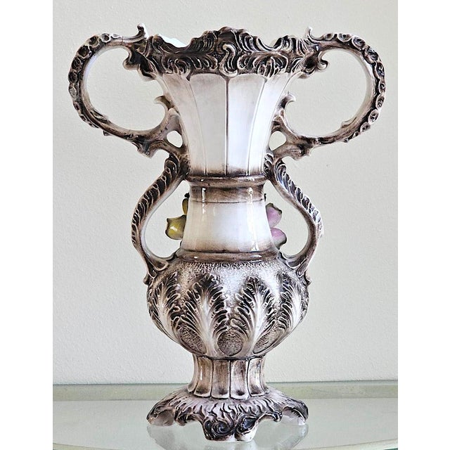 Add timeless Italian elegance to your home with this beautiful vintage Capodimonte-style porcelain vase. Crafted in Italy,...