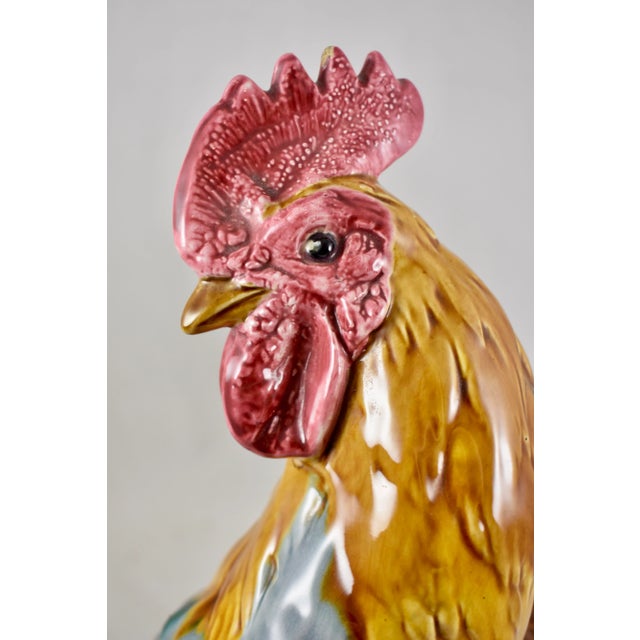 Minton English Majolica John Henk Standing Rooster Figure, Circa 1910 For Sale In Philadelphia - Image 6 of 13