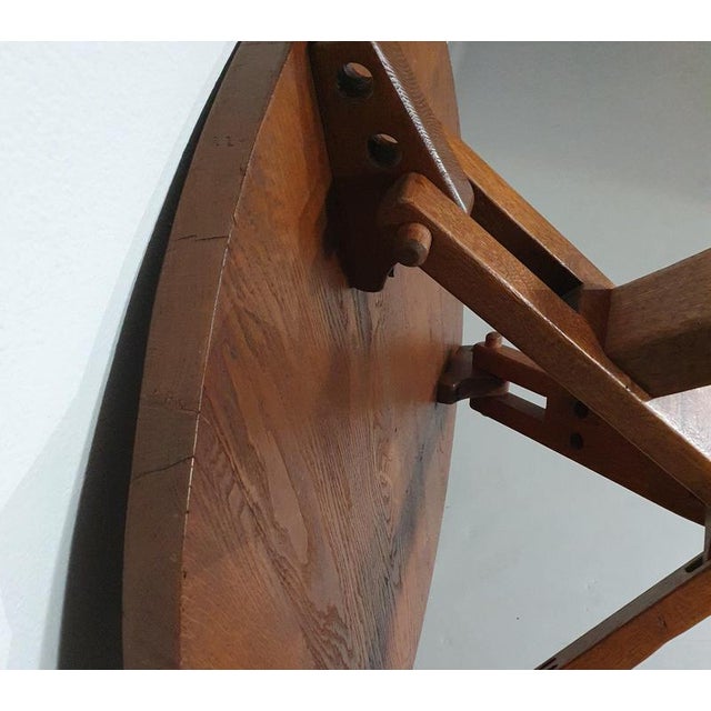 Height-Adjustable Round Coffee Table in Oak, 1960s For Sale - Image 15 of 18