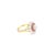 Contemporary Double Halo Pearl & Ruby Ring 7MM Pearl 14k Yellow Gold, Size 3 For Sale - Image 3 of 5