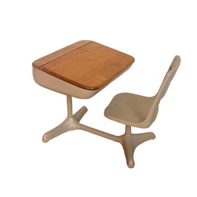 1940's American Seating Co. School Desk and Chair For Sale In Houston - Image 6 of 11