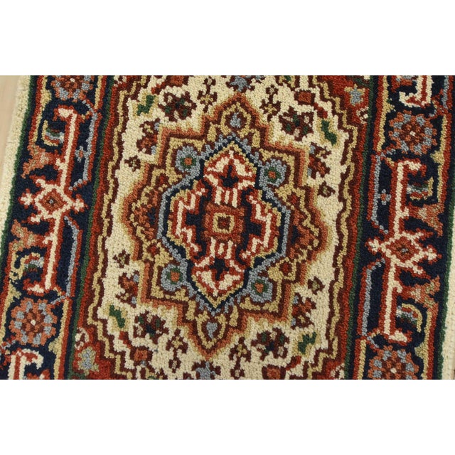 Heriz Rug 1’11” X 3′ Ivory Wool Traditional Hand-Knotted Oriental Carpet For Sale - Image 4 of 7