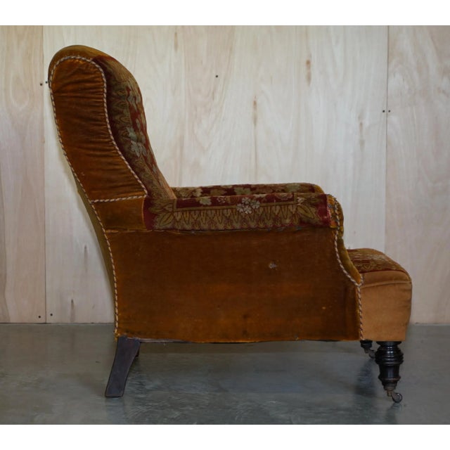 Victorian Kilim Rug Armchair, 1880s For Sale - Image 10 of 17