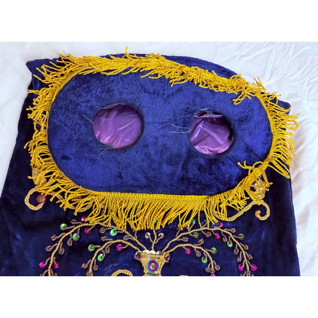 Rare Antique Hand Embroidered Judaica Jewish Memorial Torah Mantel Scroll Cover For Sale - Image 10 of 12