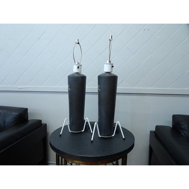 1950s Pair Harris Strong Table Lamps Without Shades For Sale - Image 12 of 13