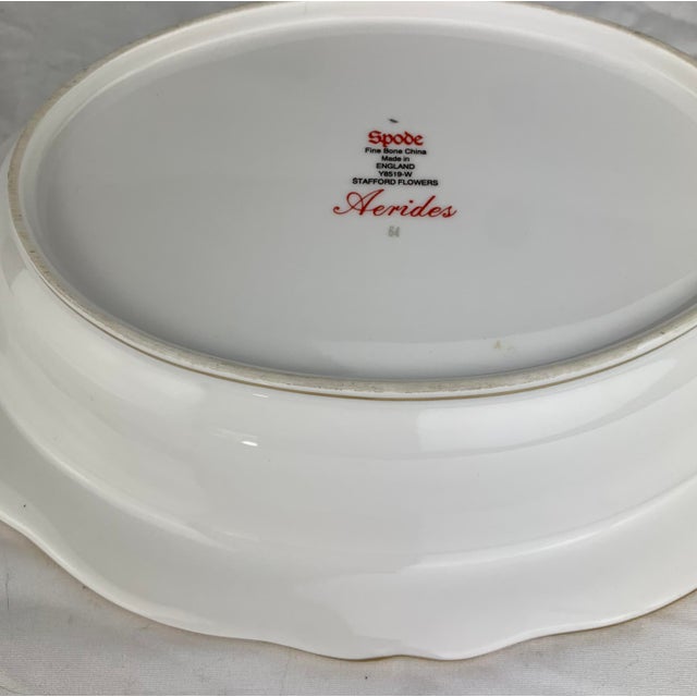 Ceramic Mid 20th Century Spode Hand Painted Serving Oval Bowl For Sale - Image 7 of 7