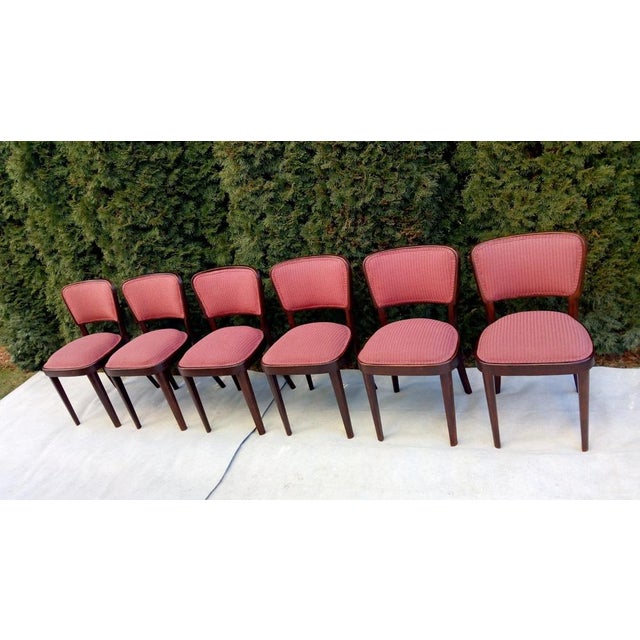 Beautiful and unique dining chairs in the Art Deco style, original from the manufacturer THONET. They are very...