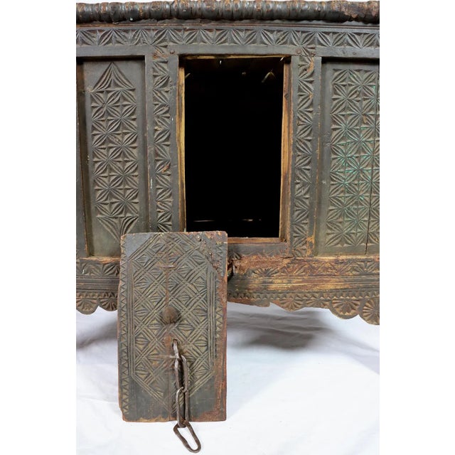 Wood Antique Nomadic Turkmen Yurt Treasure Dowry Chest For Sale - Image 7 of 12