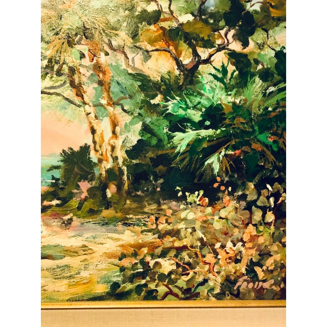 Original Oil on Canvas of Beach Scene Hand Signed by Art Fronckowiack For Sale - Image 4 of 8