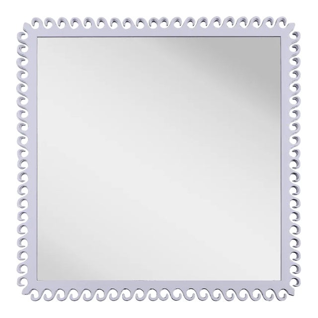 Fleur Home Carnival Gras Square Mirror in Spring Iris, 32.5x32.5 For Sale