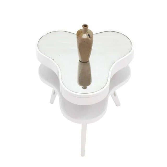 White Mid-Century Modern White Lacquer Organic Shape End Tables - a Pair For Sale - Image 8 of 9