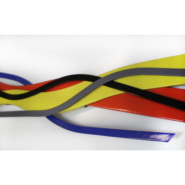 Contemporary Abstract Iron and Enamel "Wall Relief" by Cristina Ghetti For Sale - Image 6 of 7