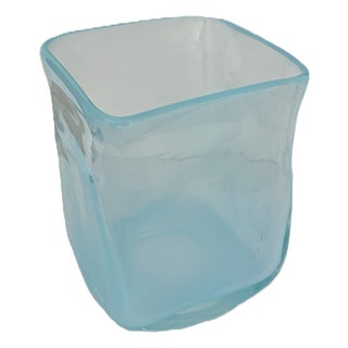 Opal Blue Glass Vase For Sale