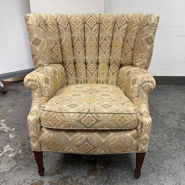 Traditional Channel Back Arm Chair, Vintage For Sale - Image 3 of 12