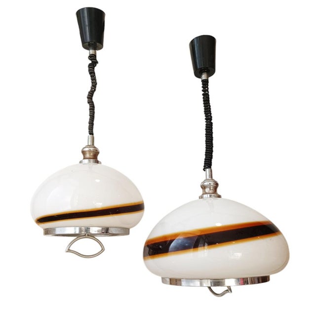 UFO Pendant Lamps from Venini, 1950s, Set of 2 For Sale - Image 7 of 7