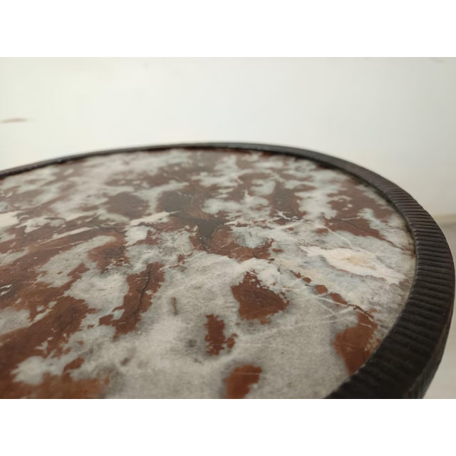 Art Deco Wrought Iron and Marble Side Table, 1920s For Sale - Image 11 of 14