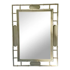Painted Distressed Faux Bamboo Mirror
