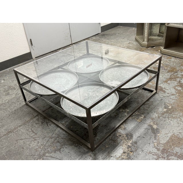 Blue Ocean Traders Tilford Glass Top Tray Coffee Table For Sale In San Francisco - Image 6 of 12
