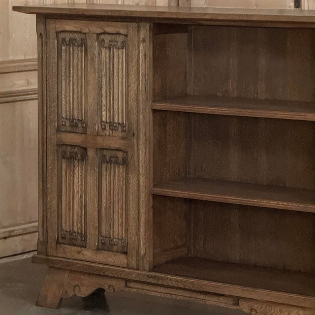 Wood Vintage Dutch Gothic Revival Oak Barrister's Bookcase For Sale - Image 7 of 18