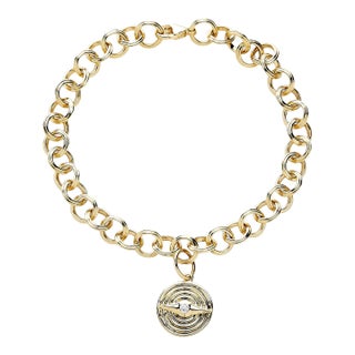 Syna Yellow Gold Evil Eye Charm Reversible Bracelet For Sale
