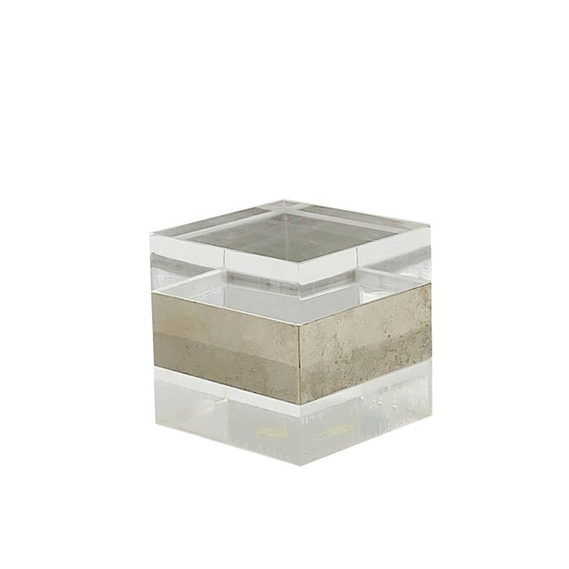 1970s Acrylic Glass and Chrome Box, Italy, 1970s For Sale - Image 5 of 6