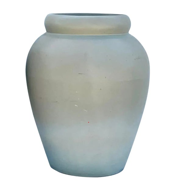 Vintage Contemporary Pair of Matte Sage Green Urns For Sale - Image 9 of 13