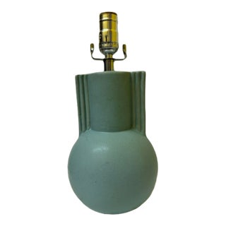 Vintage Art Deco Style Mint Green Ceramic Table Lamp Base – 11.5" For Sale