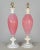 Mid-Century Modern Pair of Murano Pink Barbini Glass Lamps For Sale - Image 3 of 11