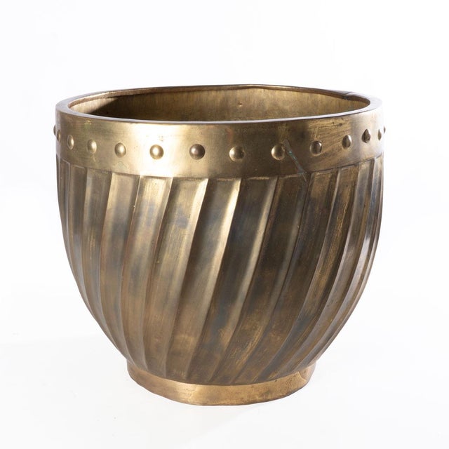 Mid 20th Century Vintage Brass Jardinière Planter For Sale - Image 5 of 12