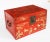 Antique Chineses Red Lacquered Leather Chinoiserie Trunks, 19th Century, Set of 2 For Sale - Image 9 of 18