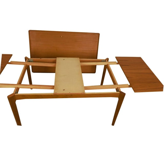 Brown 1960s Mid-Century Danish Teak Extendable Draw Leaf Dining Table For Sale - Image 8 of 12