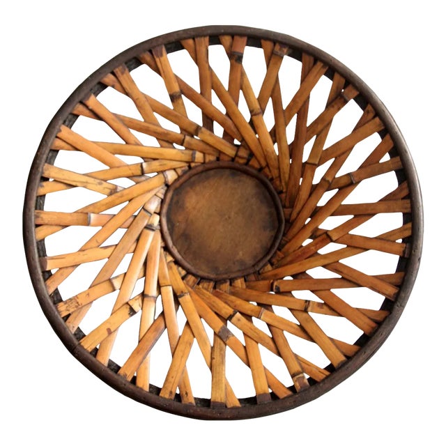 Vintage Woven Decorative Bowl For Sale