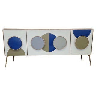 Credenza with Four Backlit Doors, 1980s For Sale