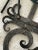 Burnt Umber Vintage Guadalupe Hermosillo Escobar of Chiapas Hand Forge Rooftop Wrought Iron Cross For Sale - Image 8 of 12