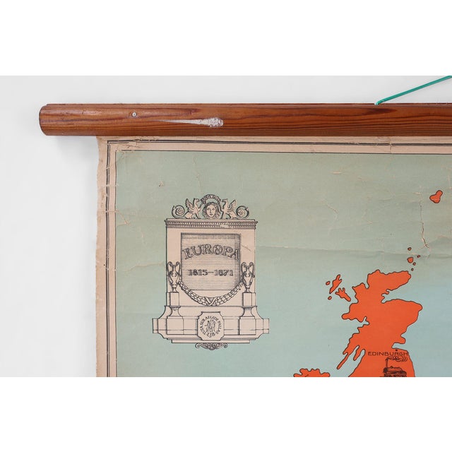 1950s Vintage School Wall Map of Europe 1815-1871, Belgium, 1950s For Sale - Image 5 of 11