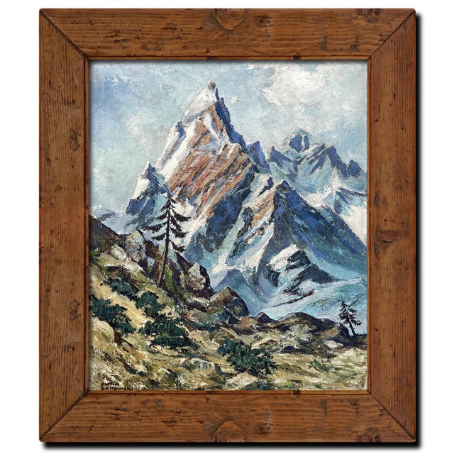 Austrian Artist, Alpine Landscape, Oil on Panel, Mid-20th Century, Framed For Sale - Image 16 of 16