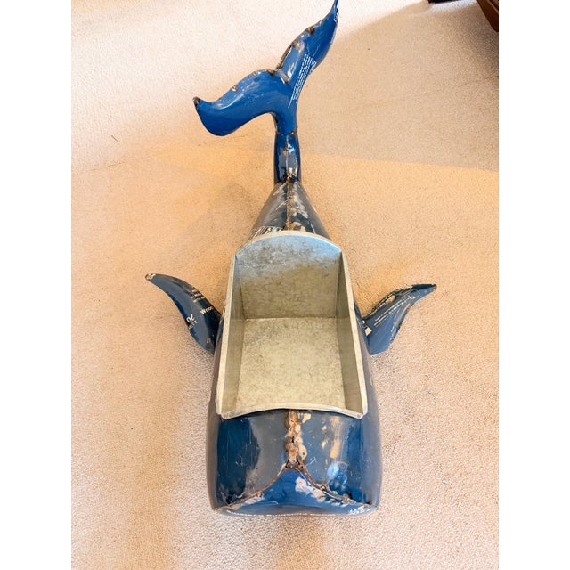 A super cool, one of a kind, artist made, vintage up cycled metal whale drink cooler/ice bucket. This is one of a kind!...