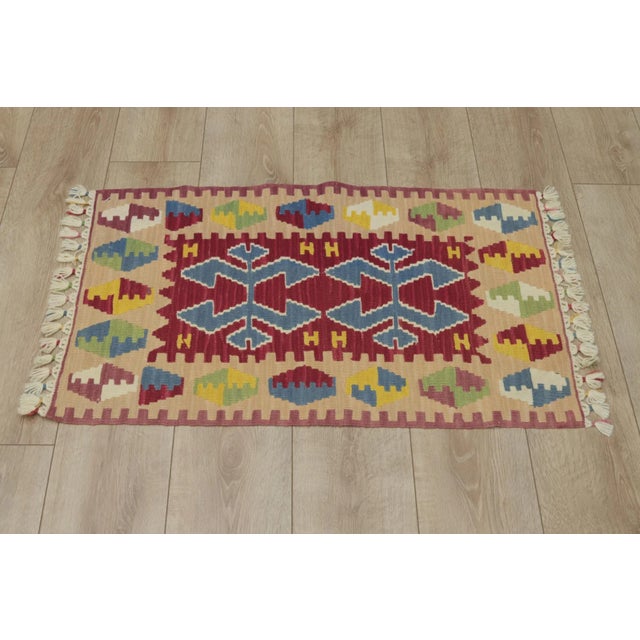 1960s 1960s Tribal Style Geometric Colorful Cappadocia Kilim Rug For Sale - Image 5 of 13