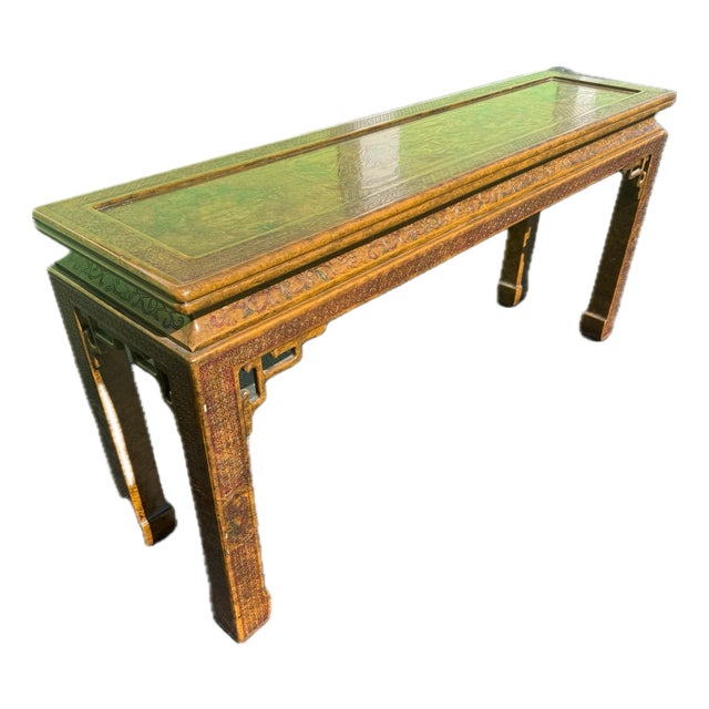 John Widdicomb Chinoiserie Console Table For Sale