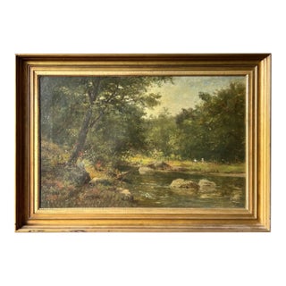19th Century “River View” by George Higgins For Sale