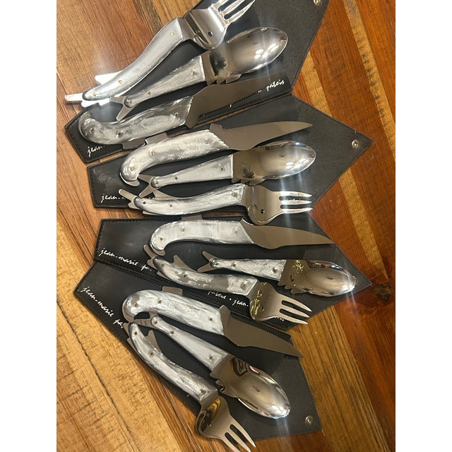 Vintage 1980s Jean-Marie Patois "Esotismo" Flatware Set - Service for 4 With Original Signed Pouches - 12 pcs For Sale - Image 11 of 11