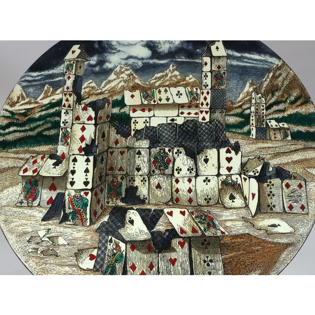 Fornasetti ‘Città Di Carte’ House of Cards Side Table the Top Dated 1990, Numbered 4/6 Atelier Fornasetti, Milan, After a Design by Piero Fornasetti For Sale In Philadelphia - Image 6 of 16